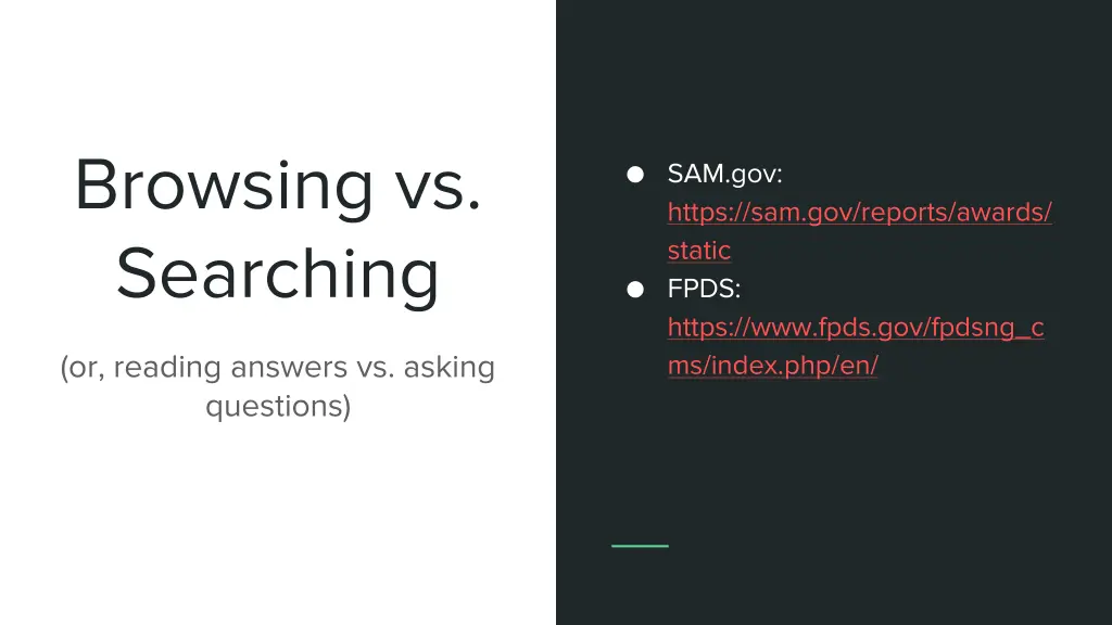 browsing vs searching