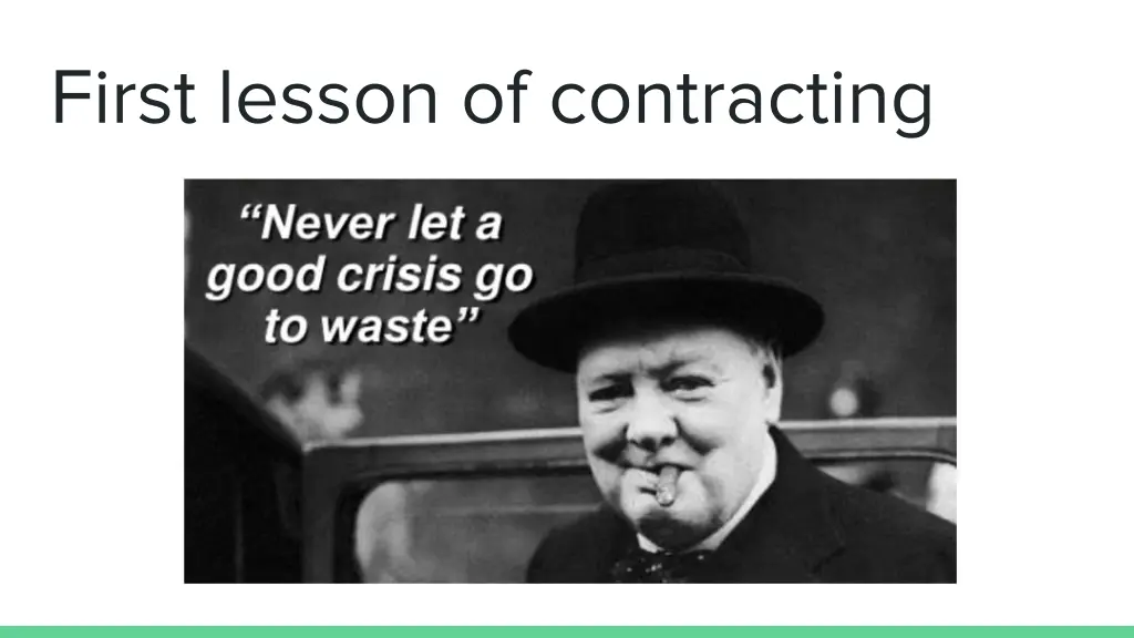first lesson of contracting