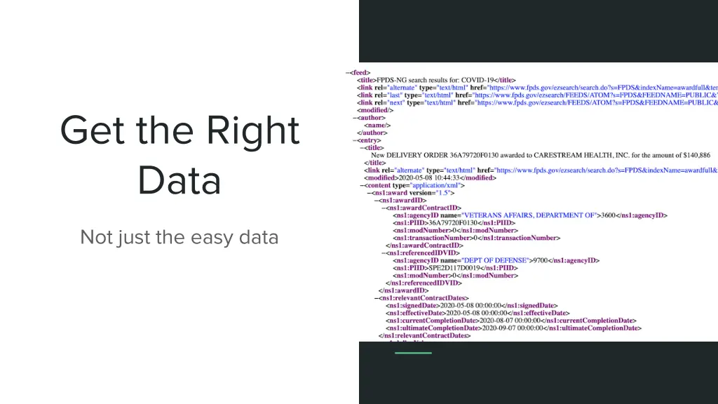 get the right data