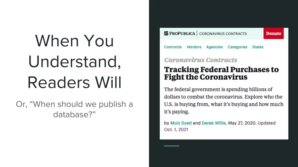 when you understand readers will
