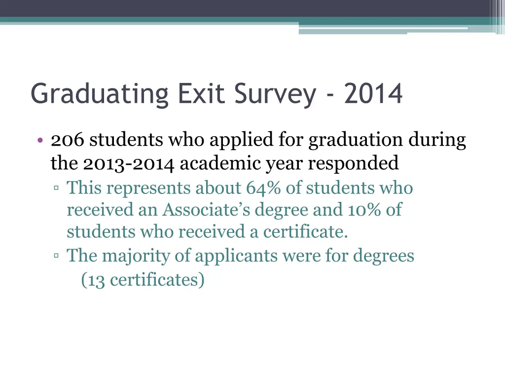 graduating exit survey 2014
