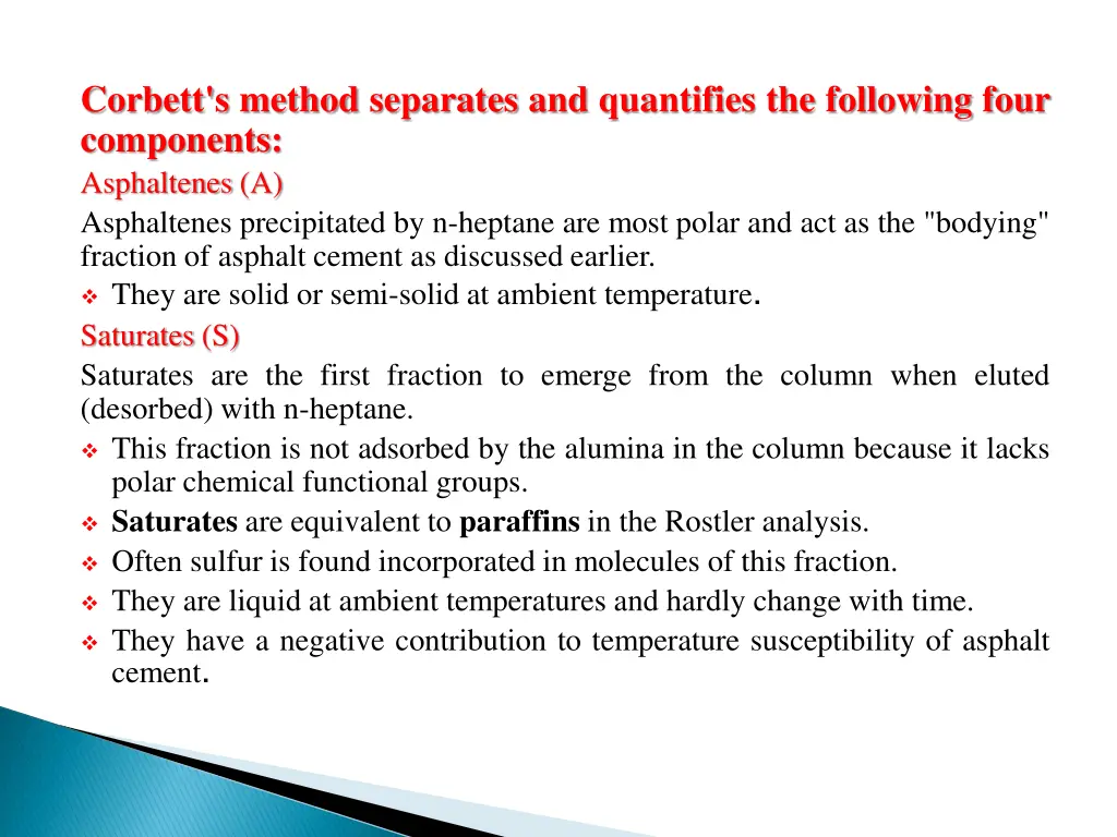 corbett s method separates and quantifies