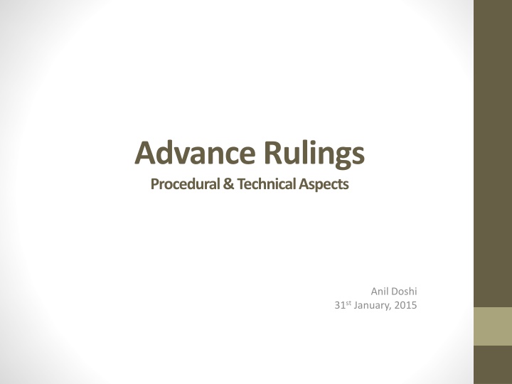 advance rulings procedural technical aspects