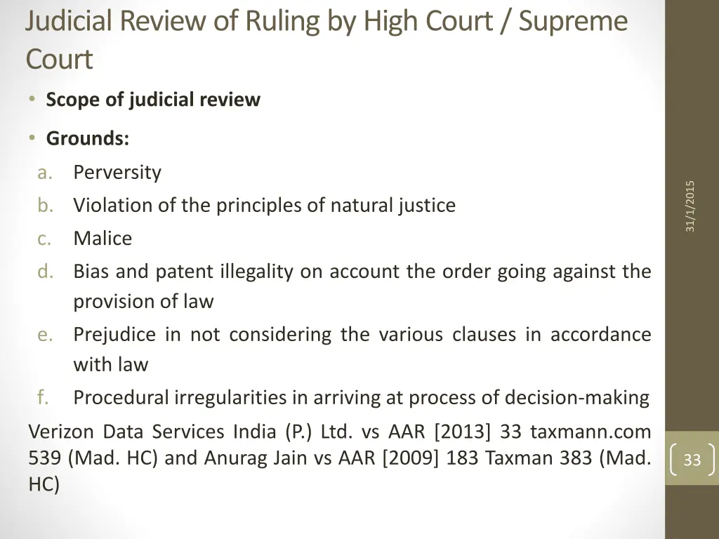 judicial review of ruling by high court supreme 1