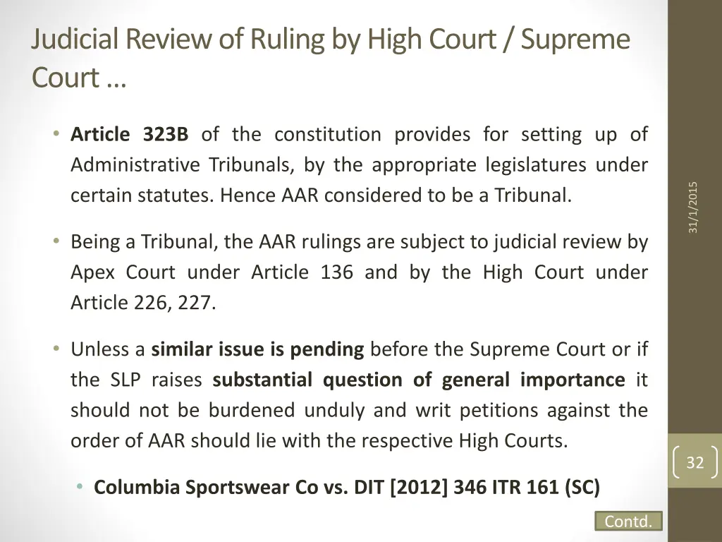 judicial review of ruling by high court supreme