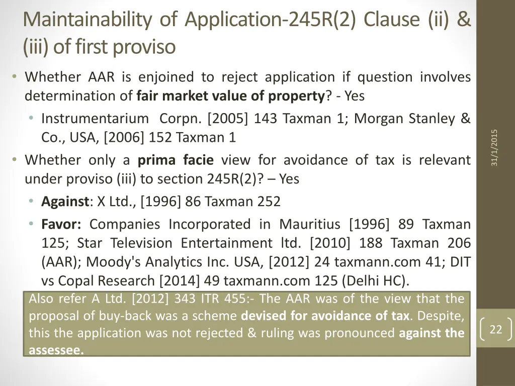 maintainability of application 245r 2 clause