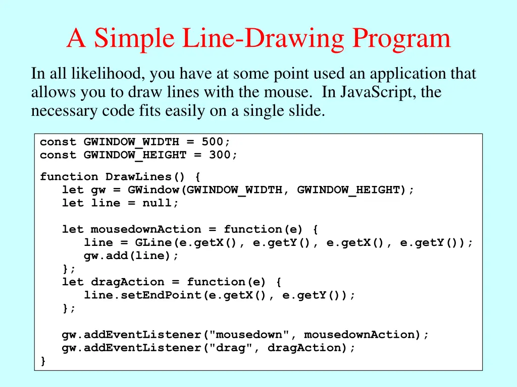 a simple line drawing program