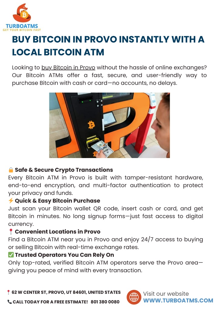 buy bitcoin in provo instantly with a local