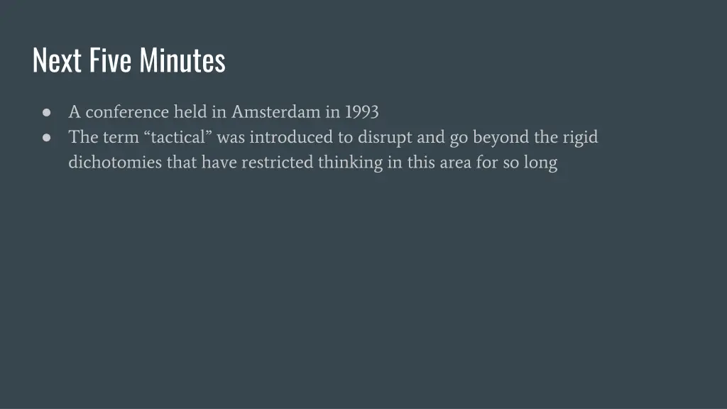 next five minutes
