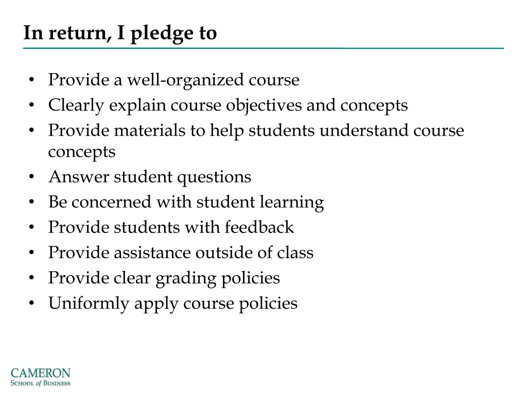 in return i pledge to