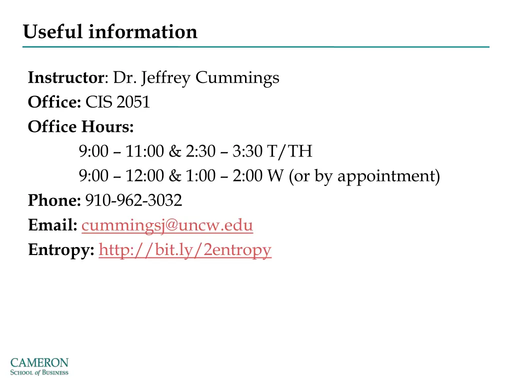 useful information