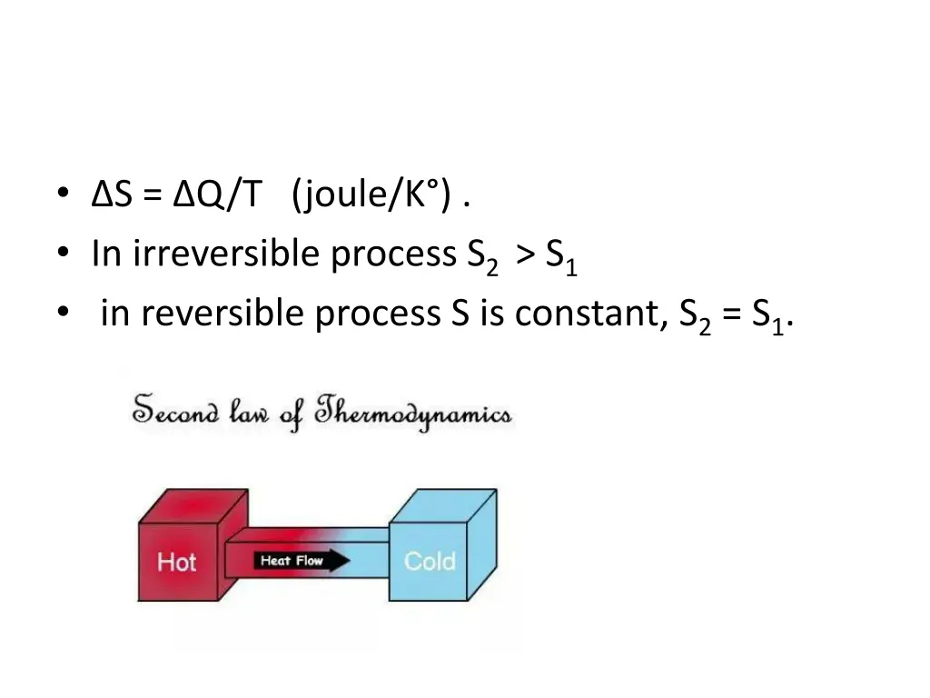 s q t joule k in irreversible process