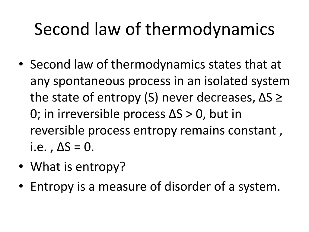 second law of thermodynamics