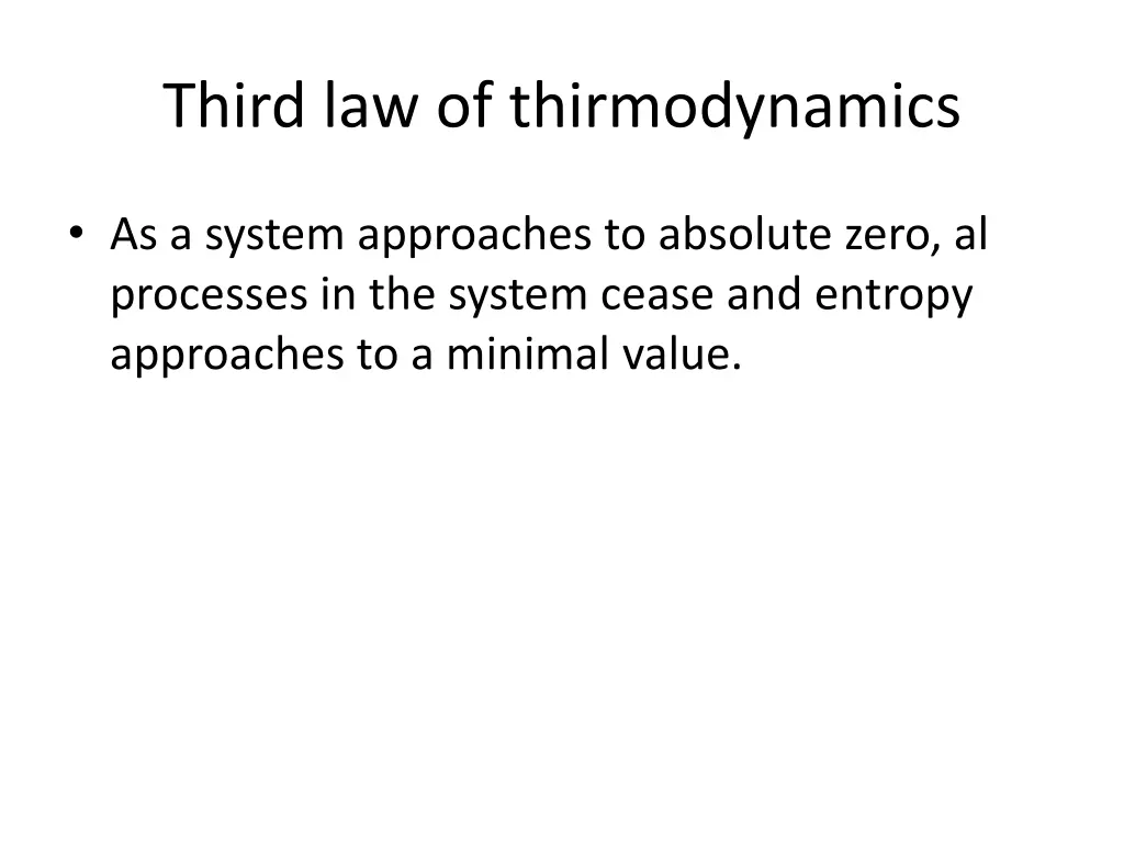 third law of thirmodynamics