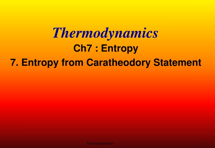 thermodynamics ch7 entropy 7 entropy from