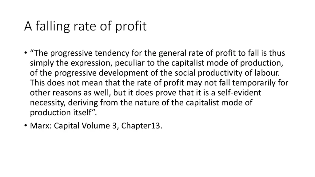 a falling rate of profit