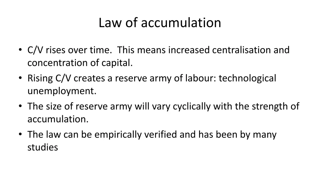 law of accumulation
