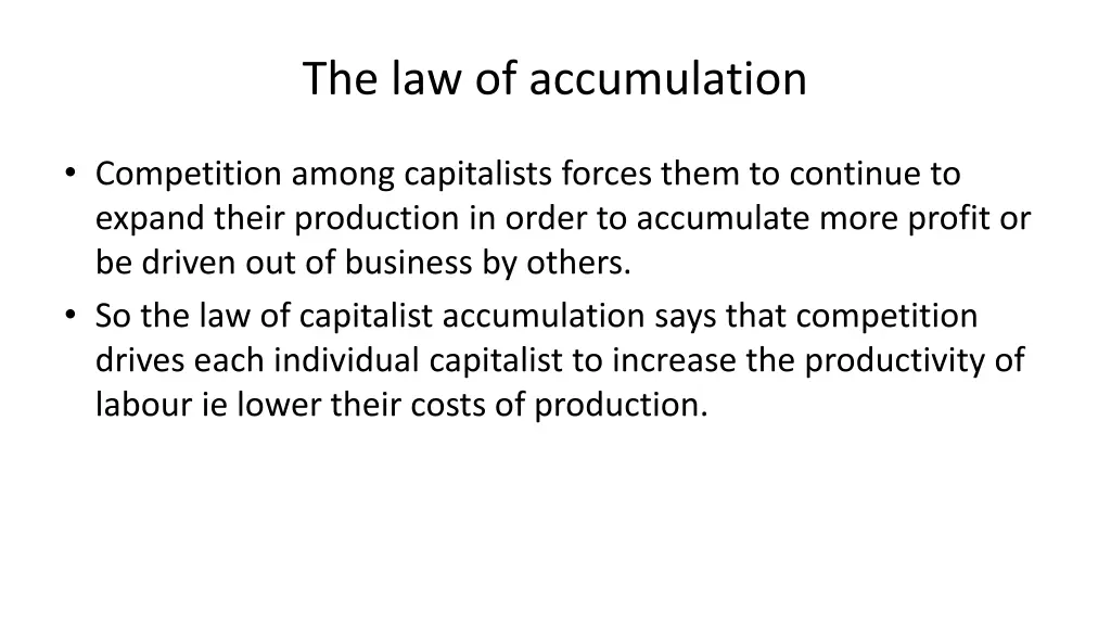 the law of accumulation