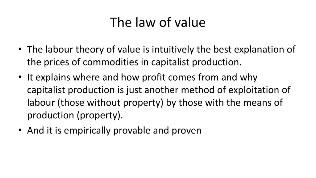 the law of value 1