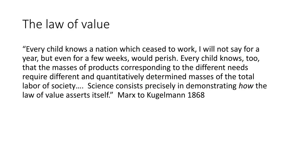 the law of value