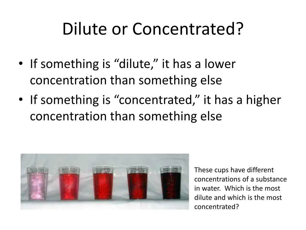 dilute or concentrated