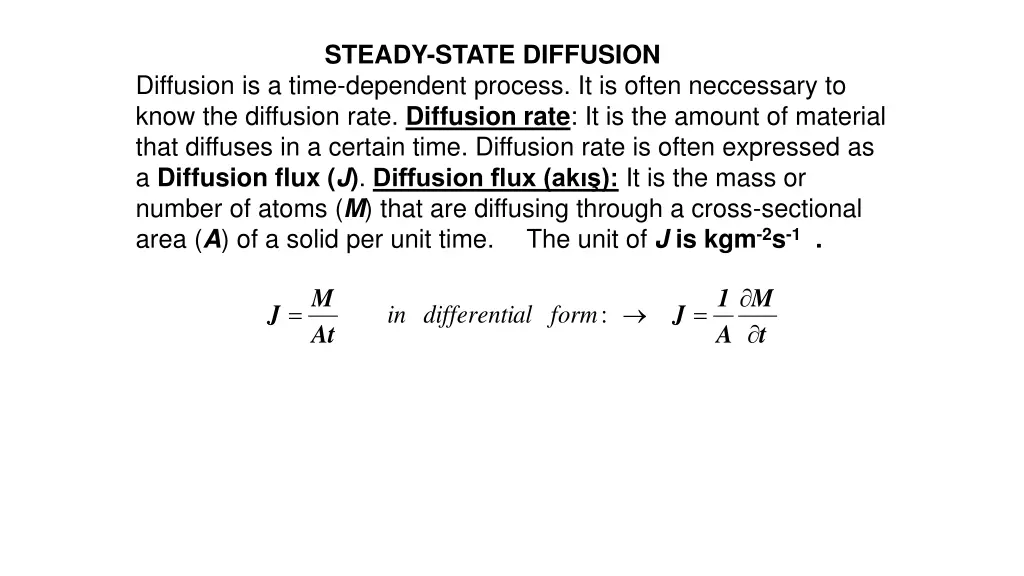 steady state diffusion