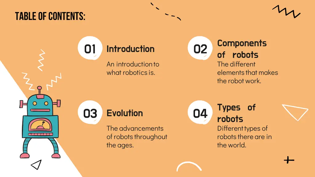 components of robots the different elements that