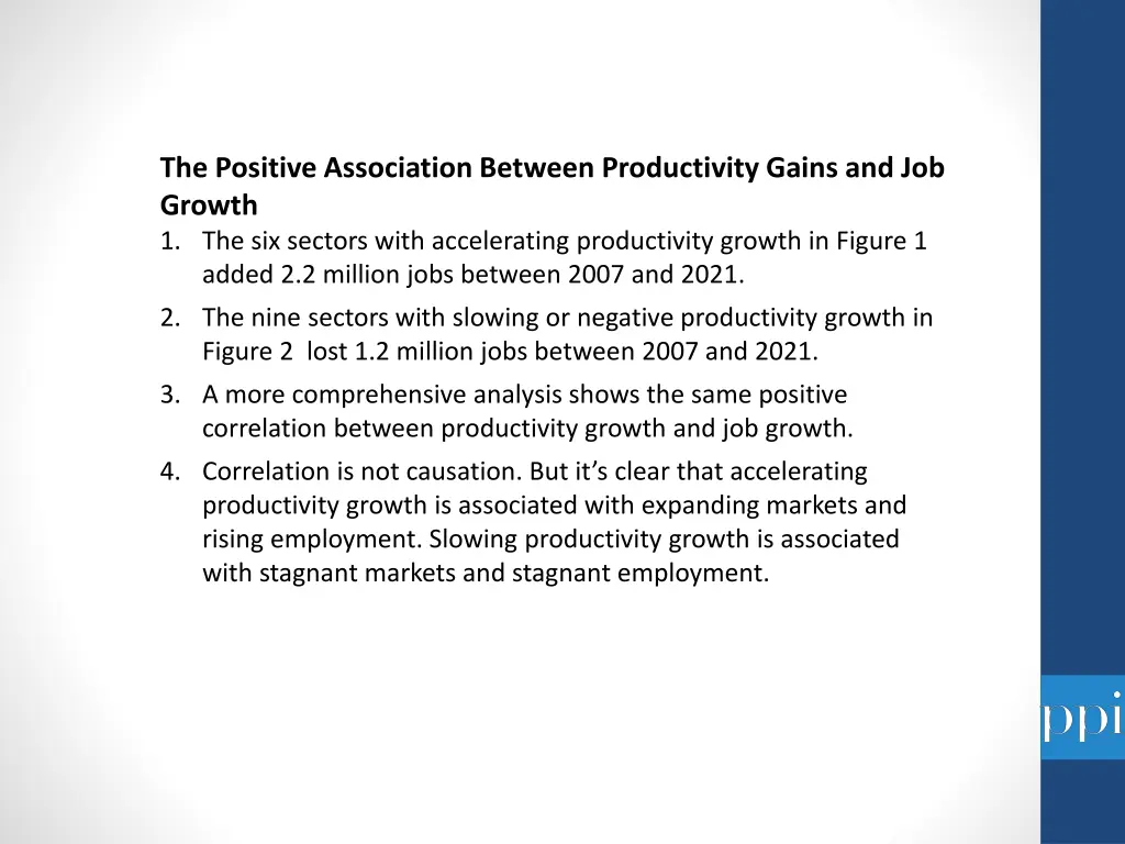 the positive association between productivity