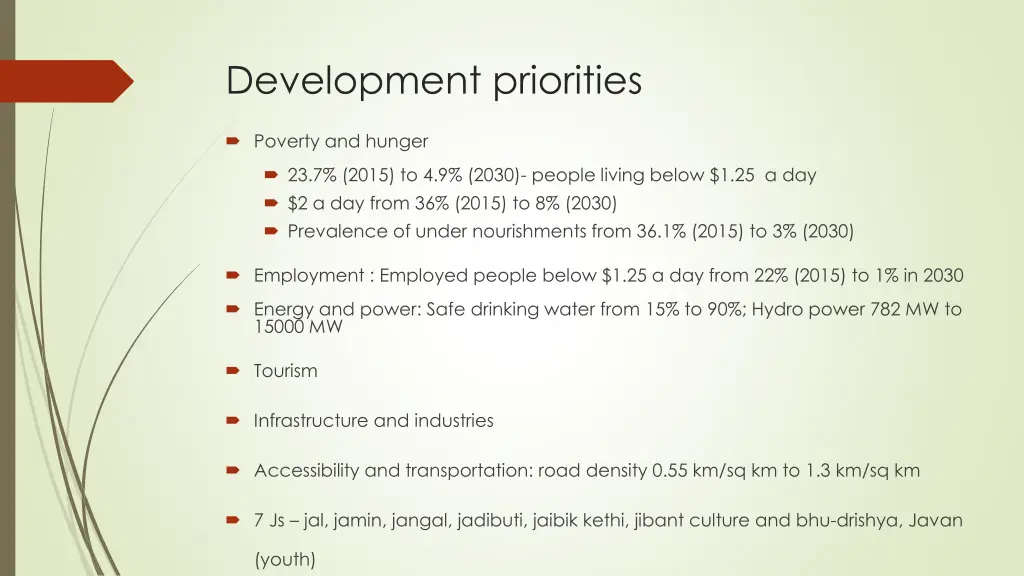 development priorities