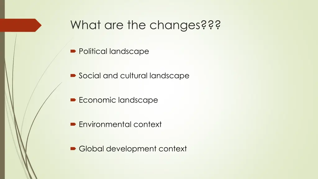 what are the changes