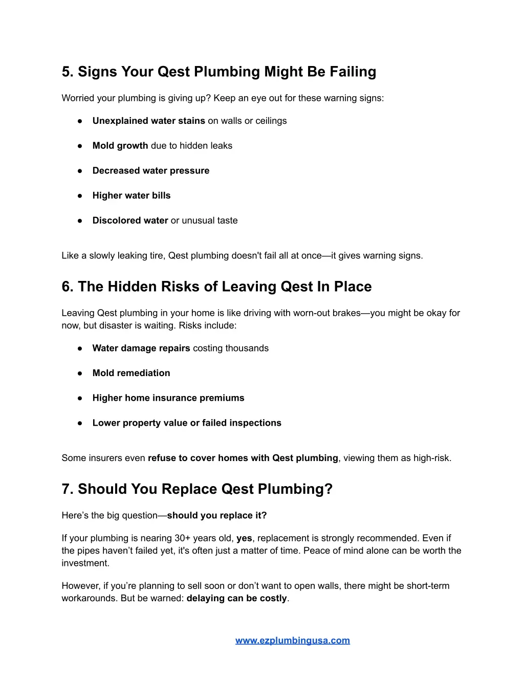 5 signs your qest plumbing might be failing