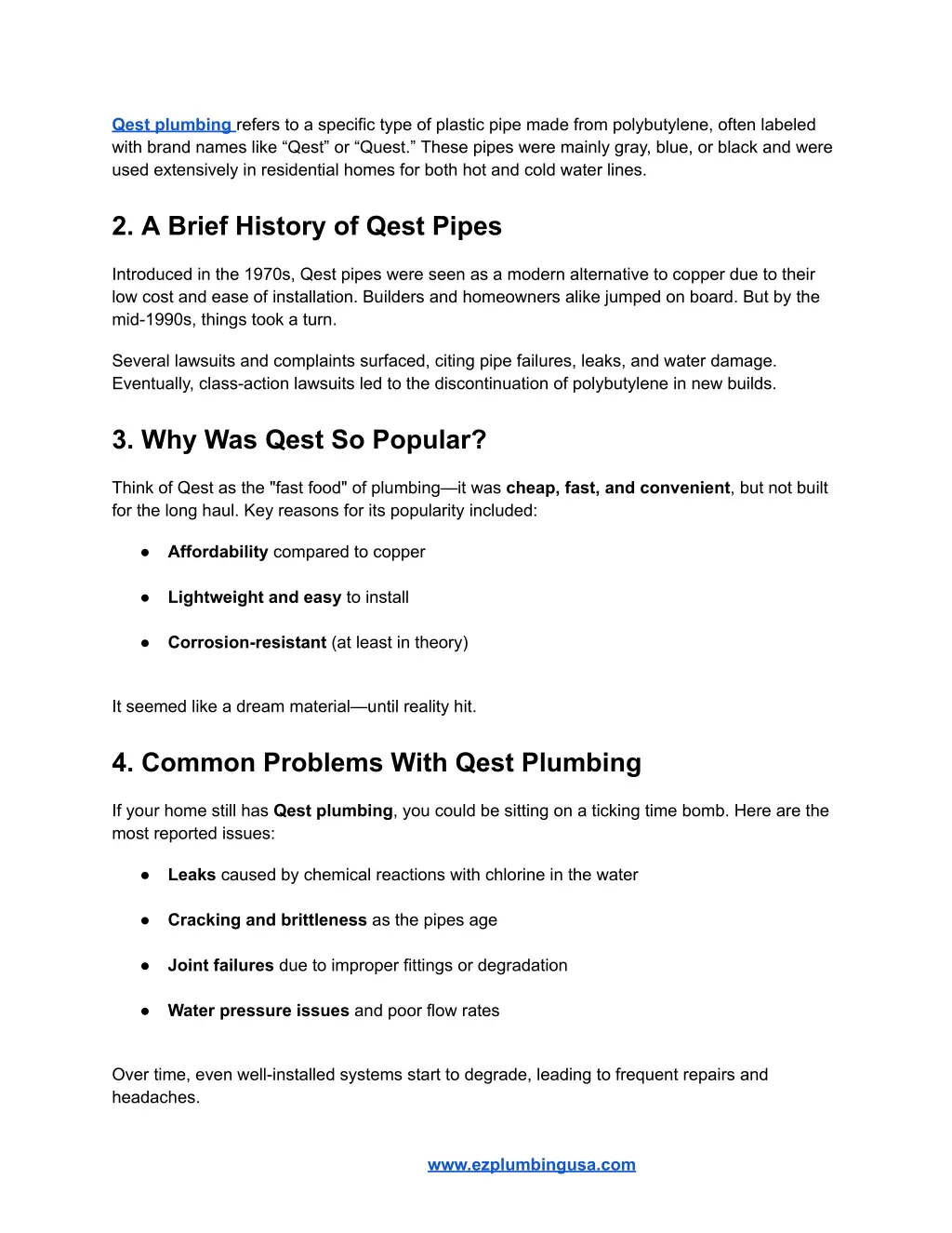 qest plumbing refers to a specific type