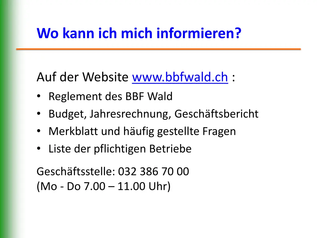 wo kann ich mich informieren