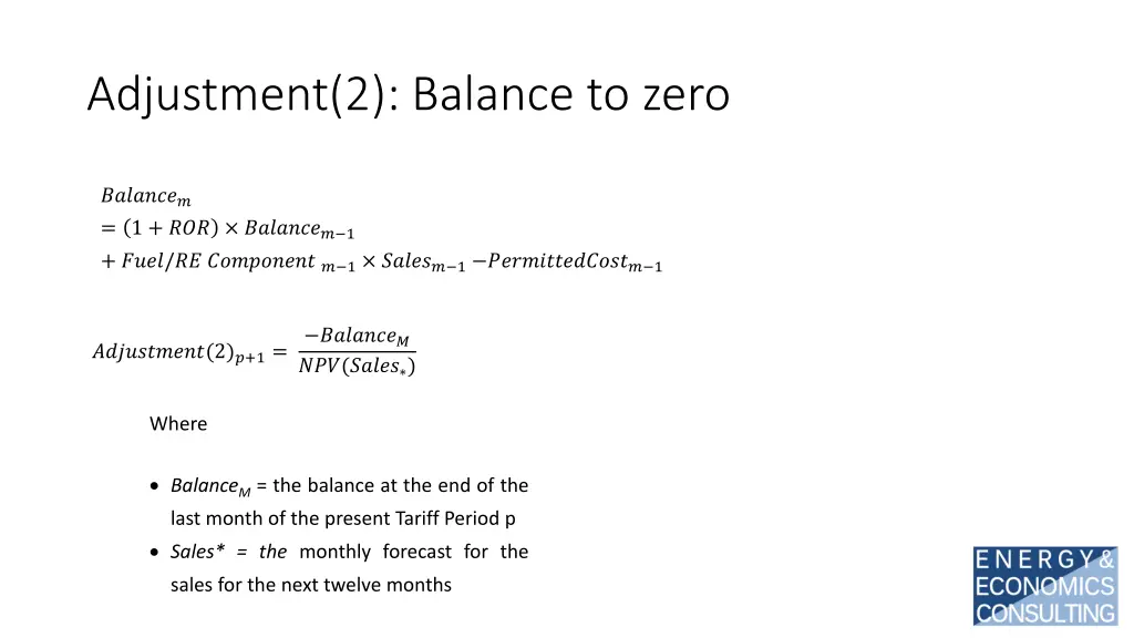 adjustment 2 balance to zero