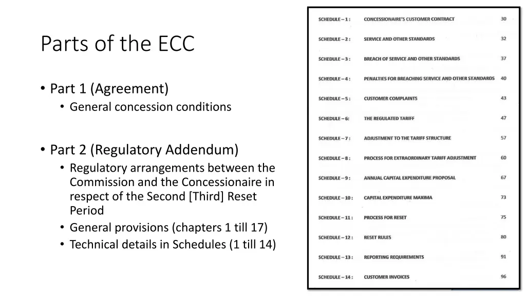 parts of the ecc