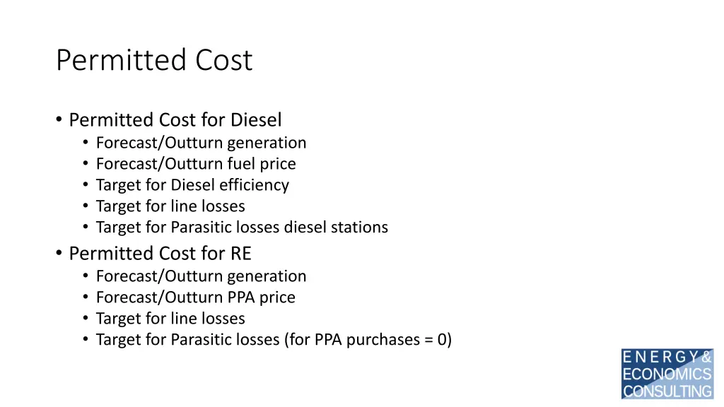 permitted cost