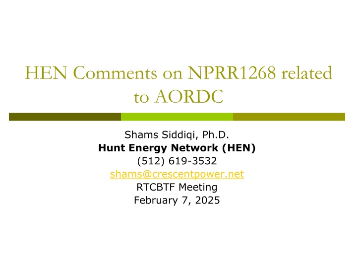 hen comments on nprr1268 related to aordc