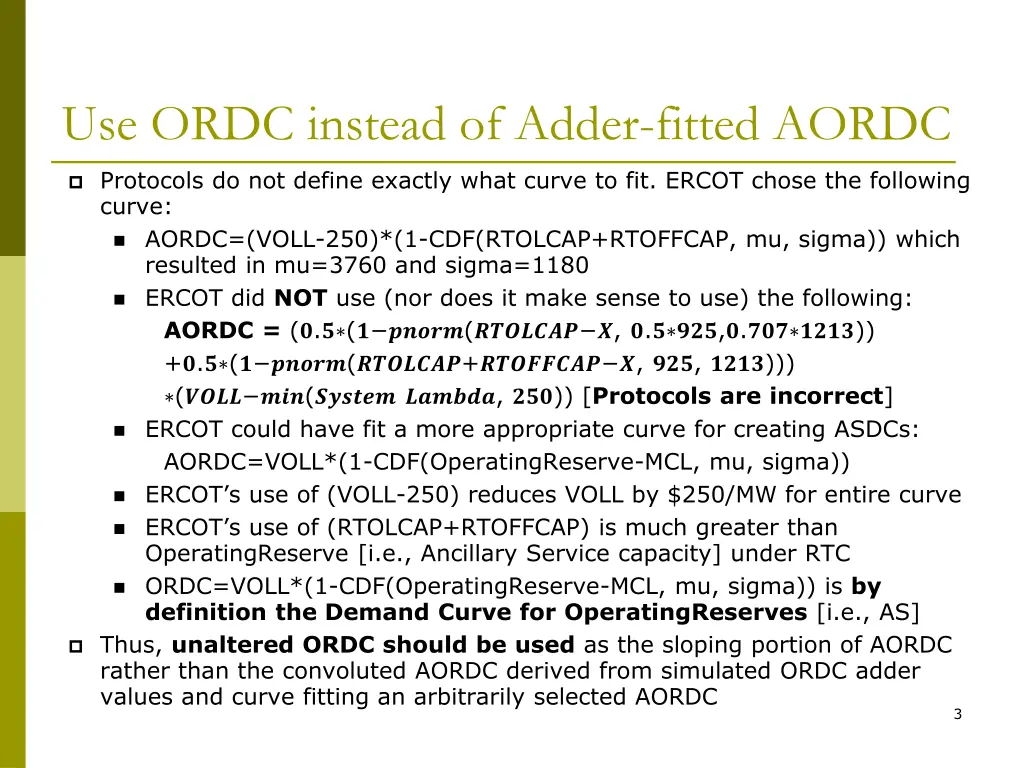 use ordc instead of adder fitted aordc