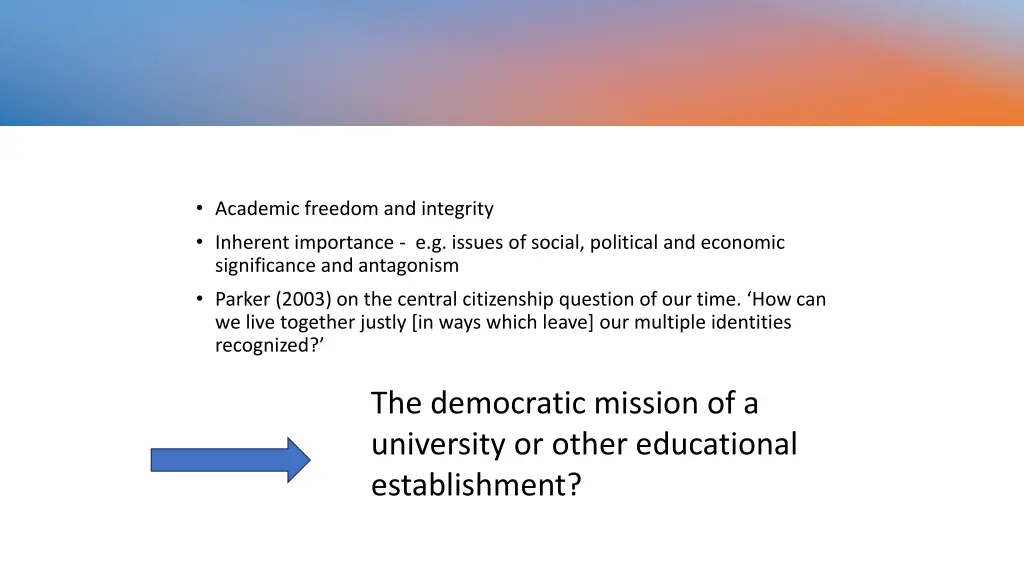 academic freedom and integrity inherent