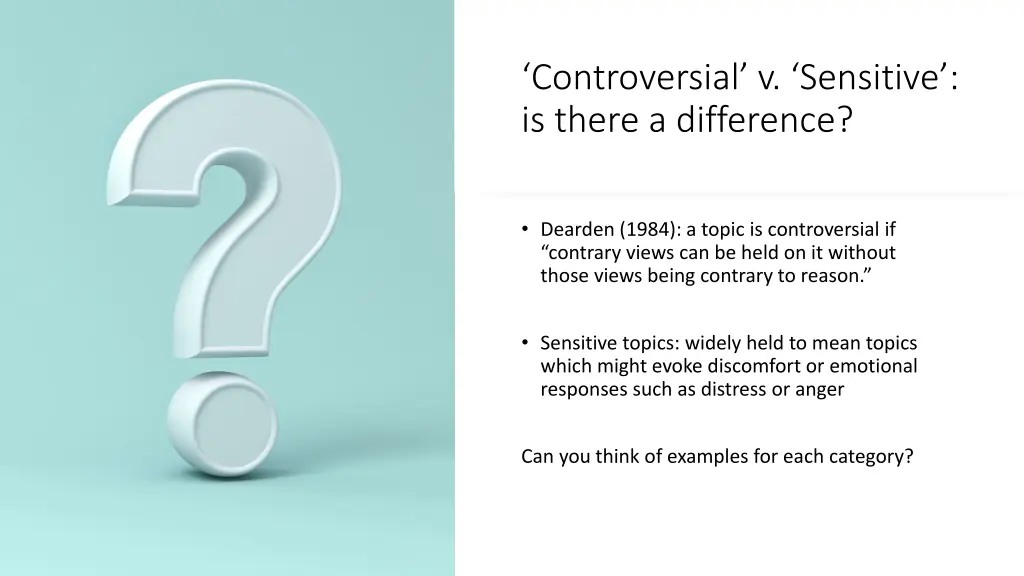 controversial v sensitive is there a difference