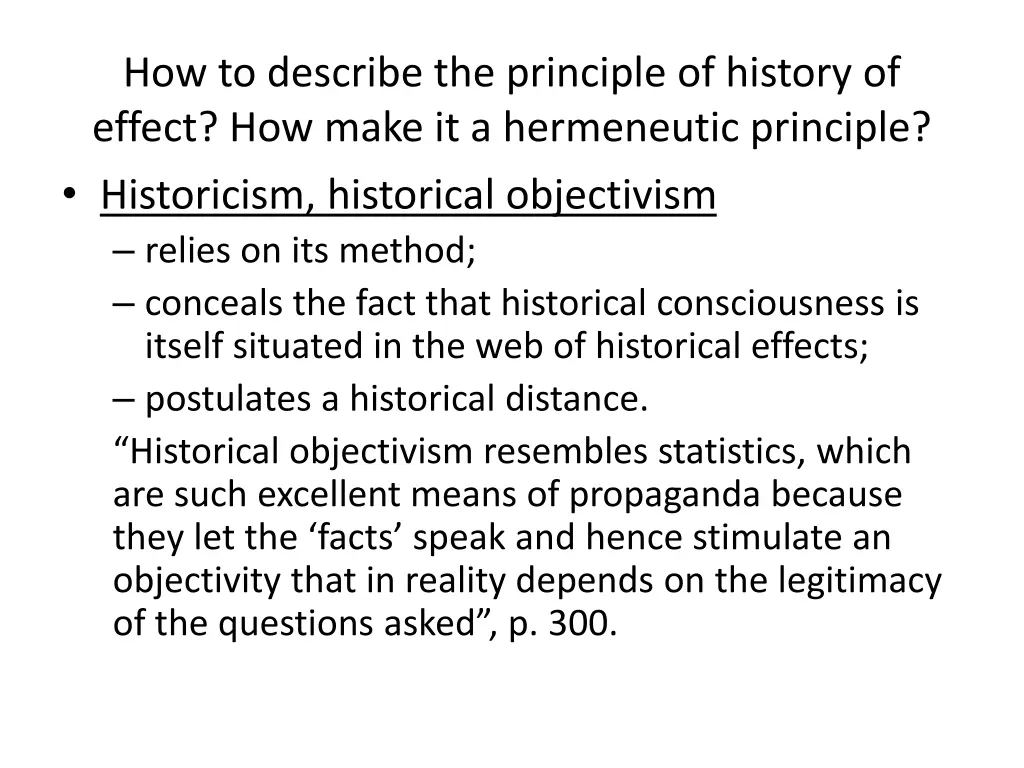 how to describe the principle of history