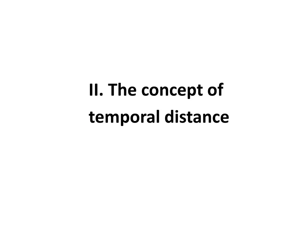 ii the concept of temporal distance