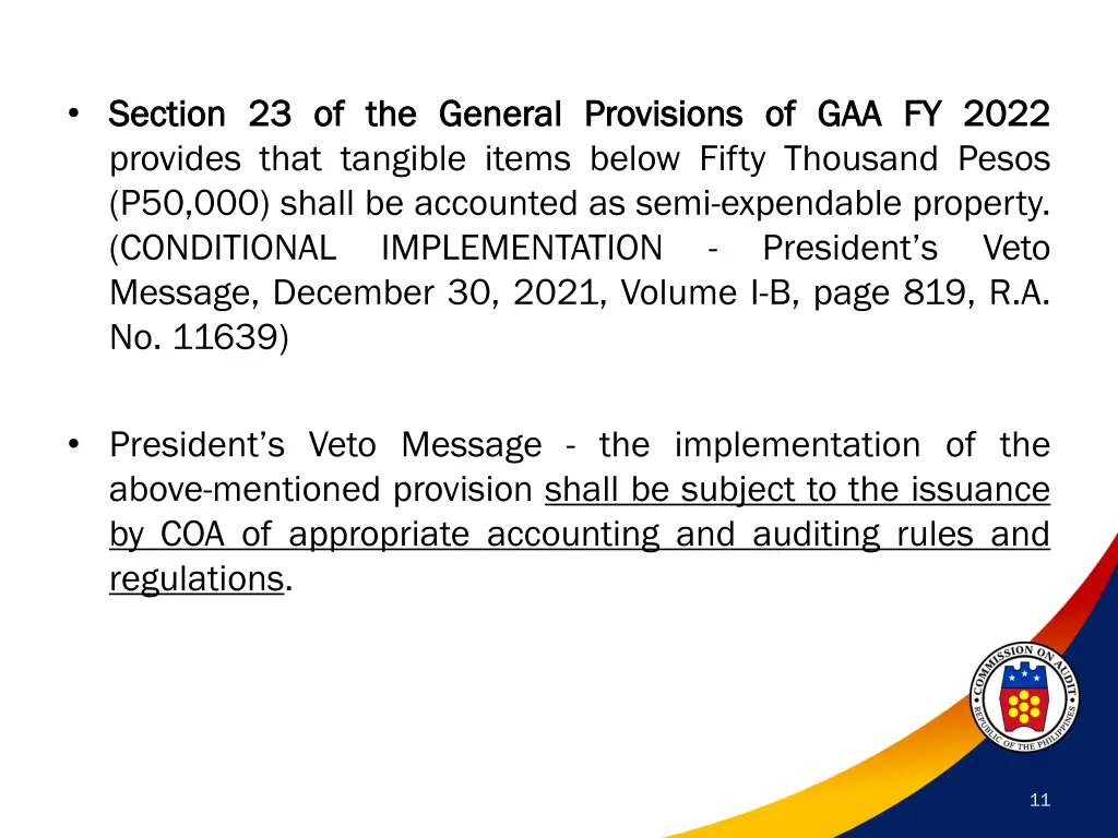 section section 23 provides that tangible items