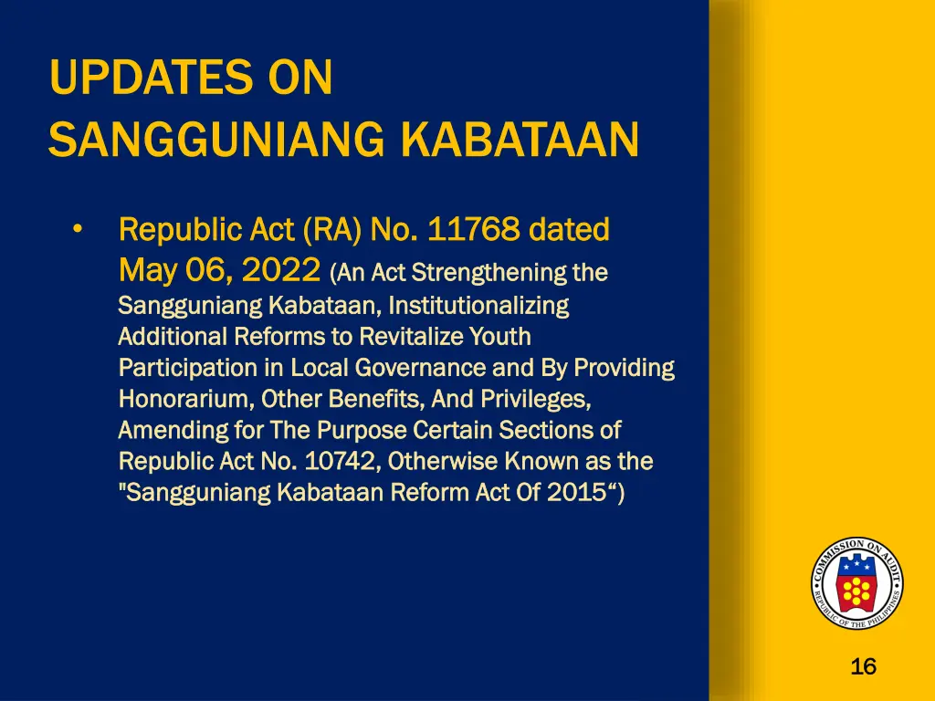 updates on sangguniang kabataan