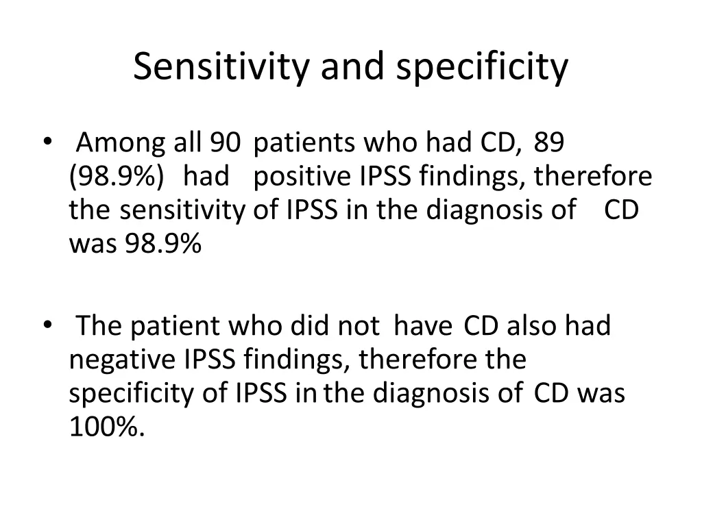 sensitivity and specificity