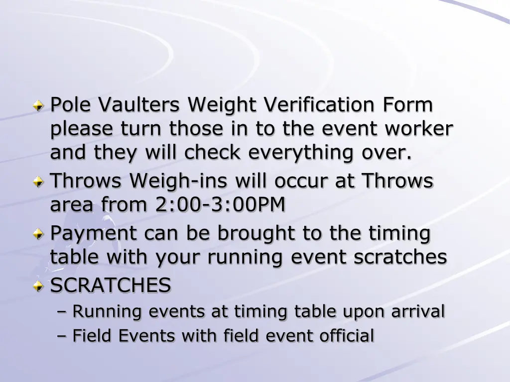 pole vaulters weight verification form please