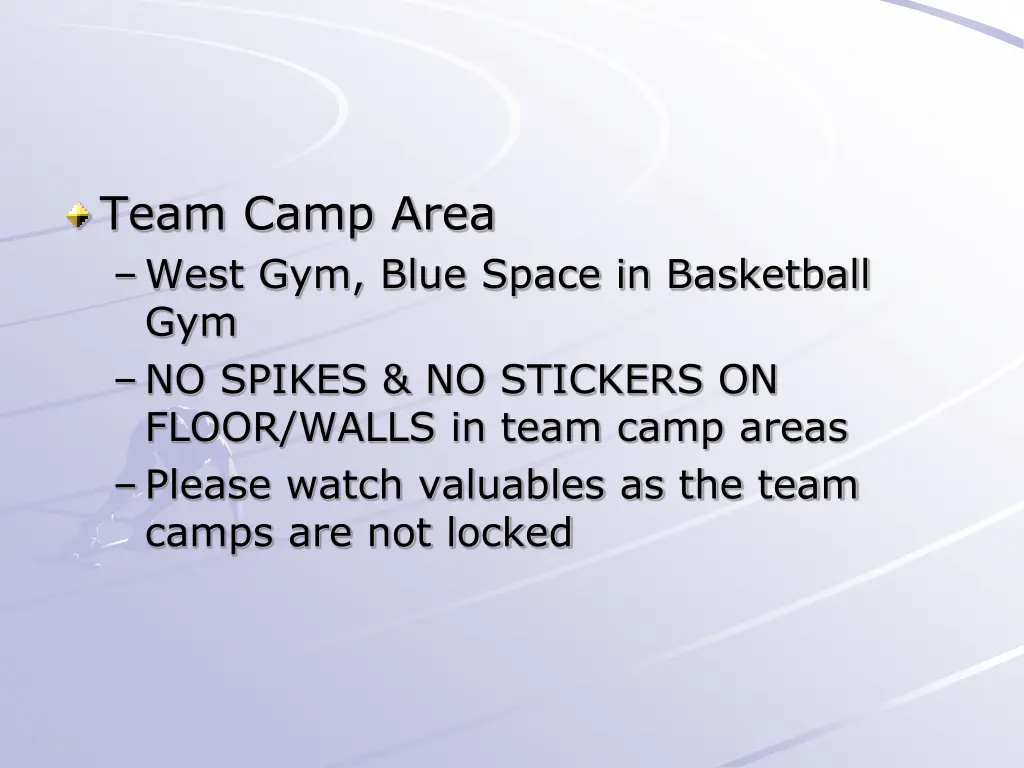 team camp area west gym blue space in basketball
