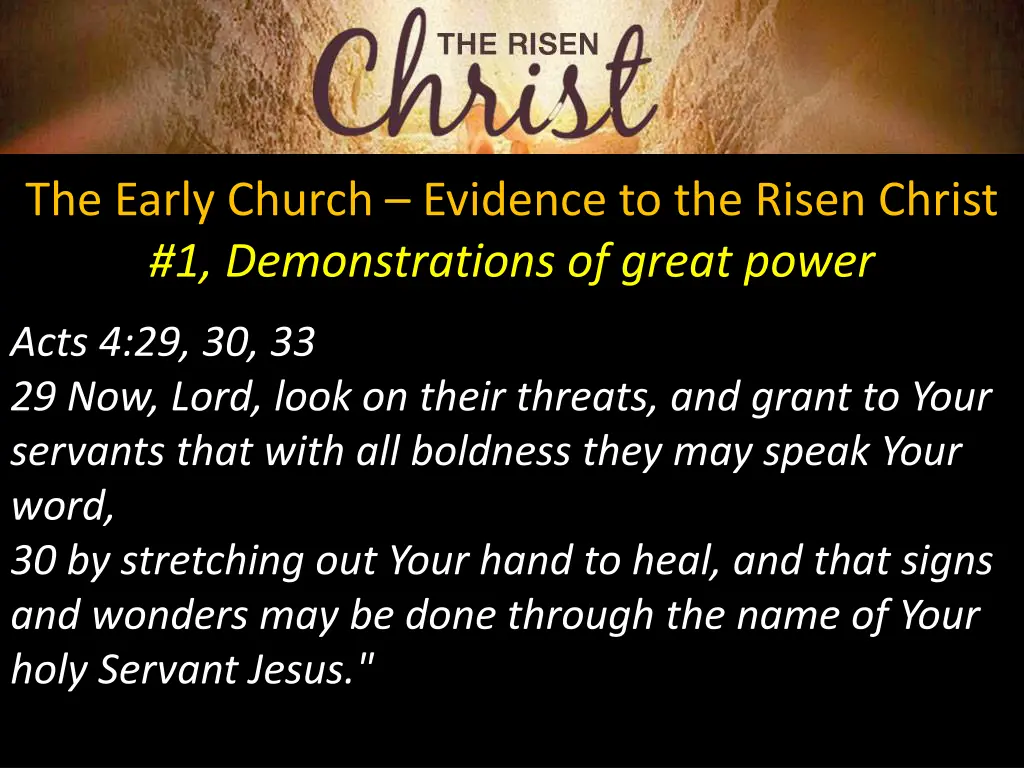 the early church evidence to the risen christ