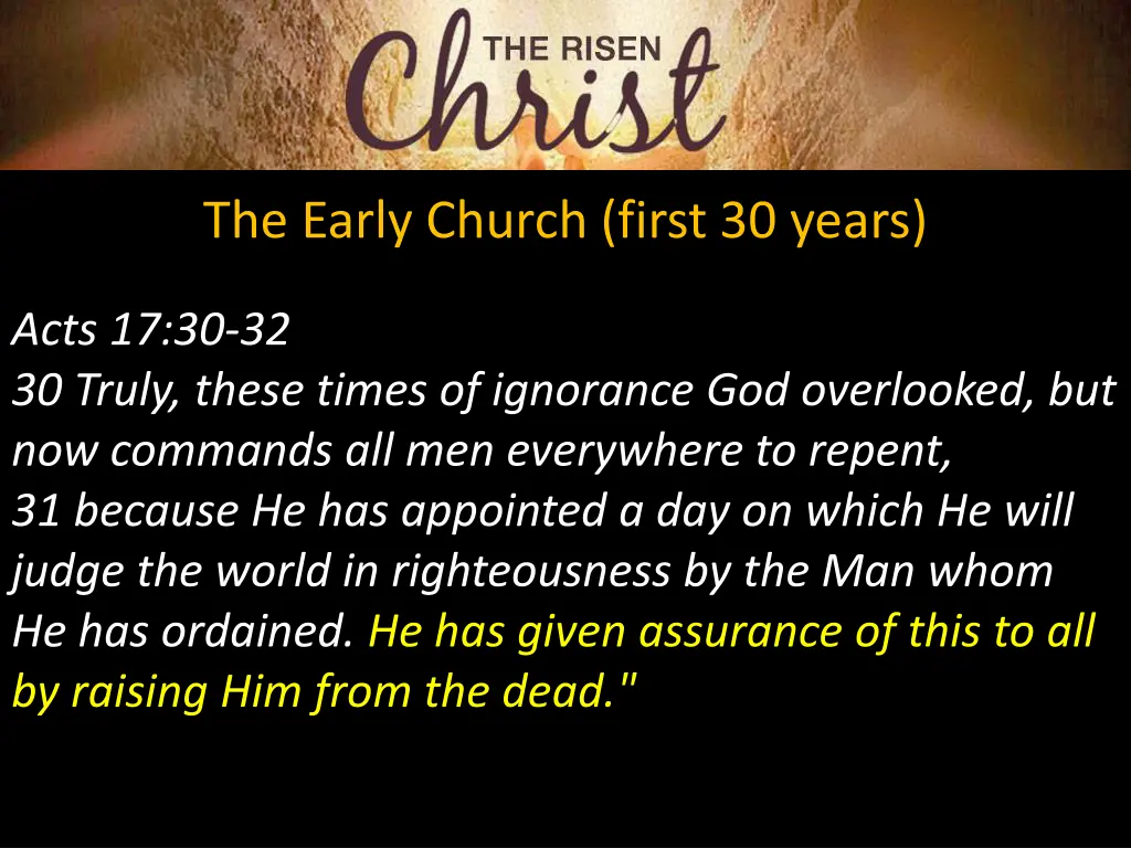 the early church first 30 years 10