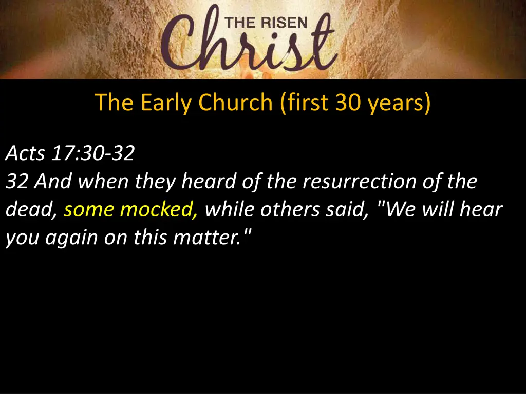 the early church first 30 years 11